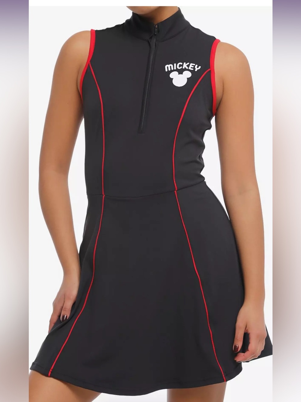 Her Universe Black Sleeveless One-Piece with Red Piping